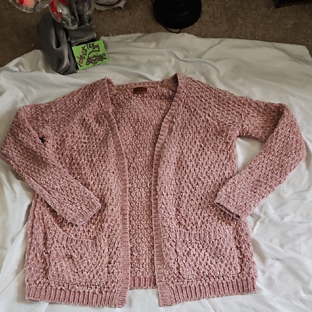 POL Women's Pink Textured Cardigan